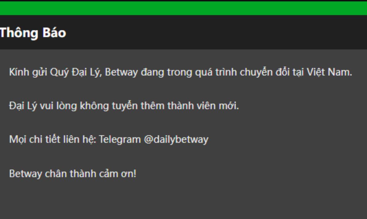 Betway chính thức rời khỏi Việt Nam