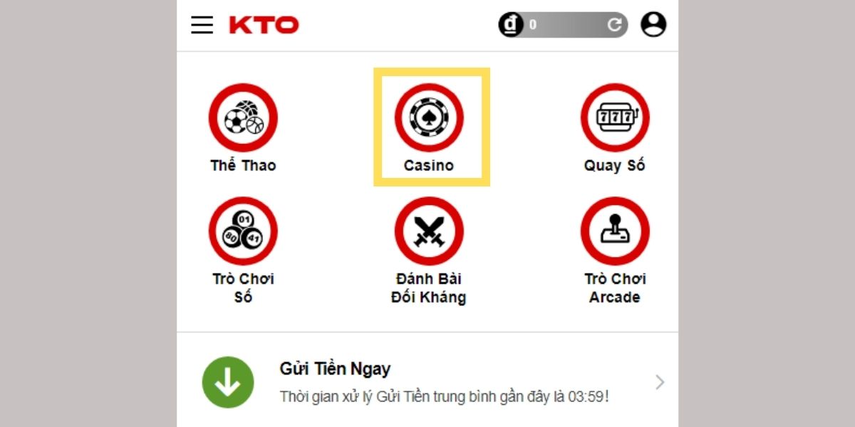 Đến sảnh chơi casino để tham gia cược Baccarat Kto
