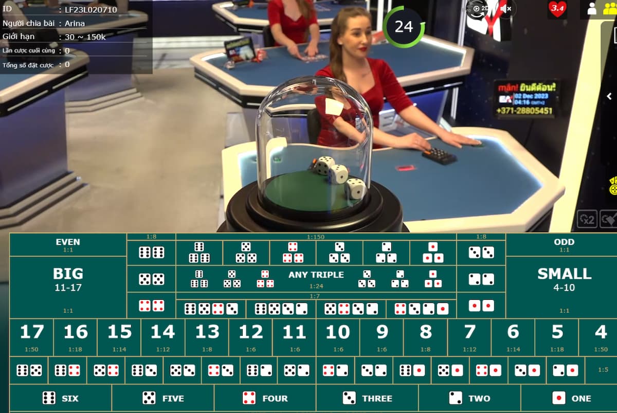 Đặt cược vào sicbo kto